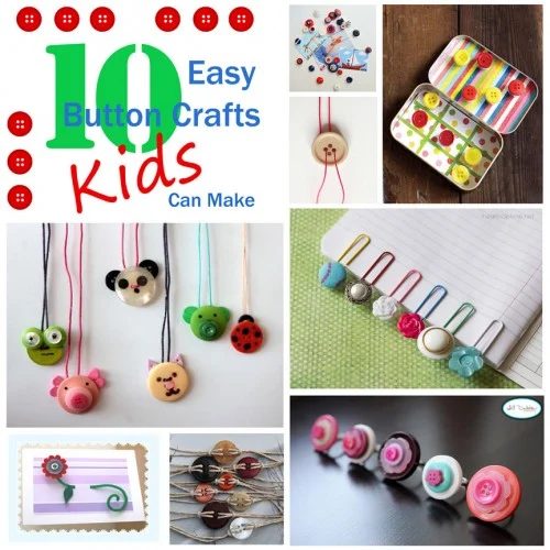 10 straightforward Button Crafts Kids Can Make | Tipsaholic.com #craft #handmade #kids #button