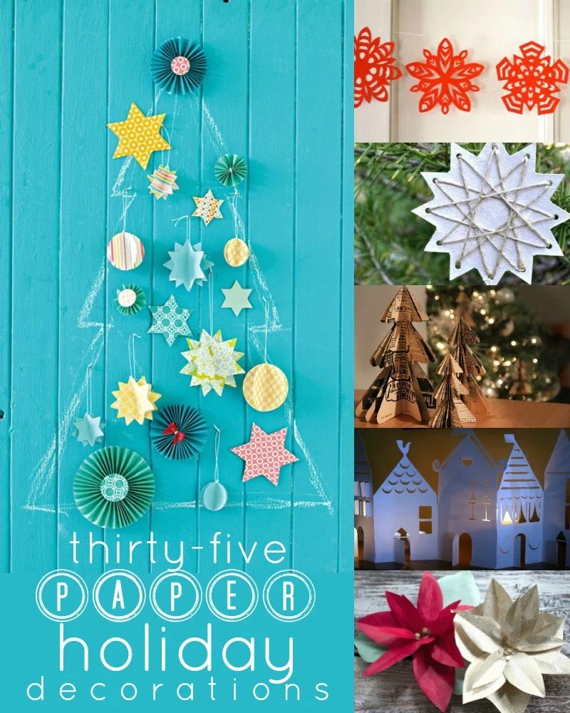 35 Paper Christmas and Holiday Decorations via Bekob
