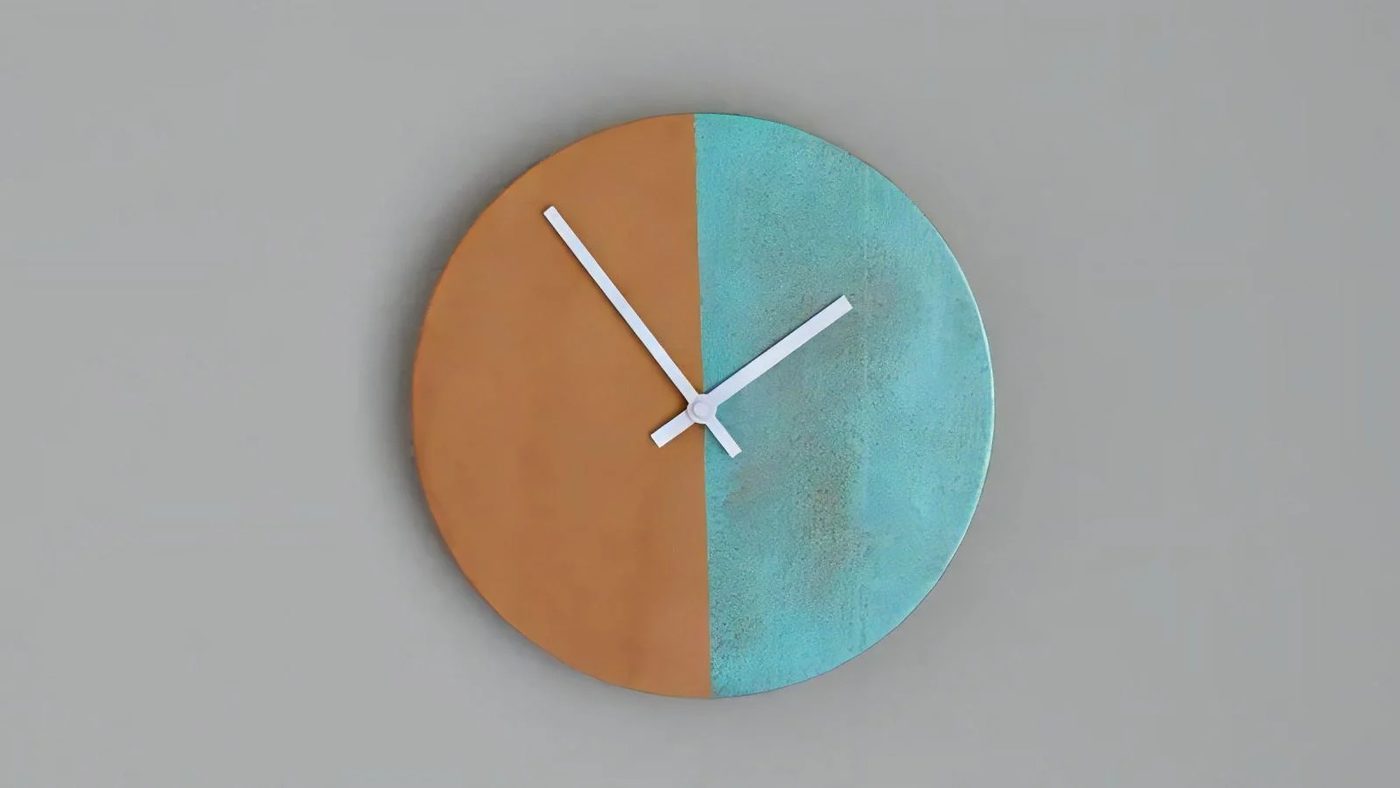 5a Handmade Two Tone Copper Clock21 061139