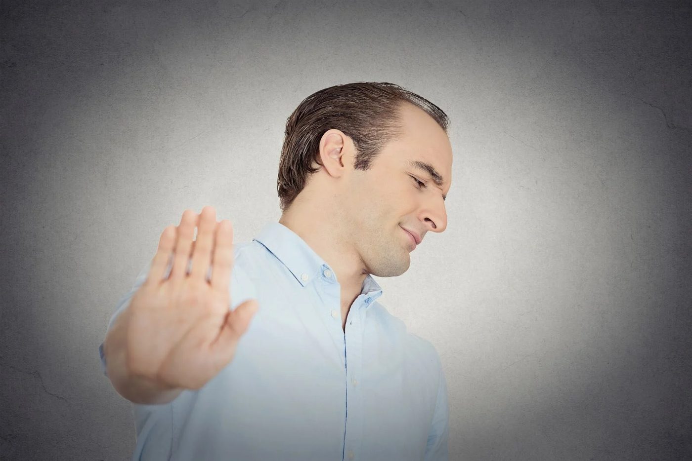 Man Saying No Thanks