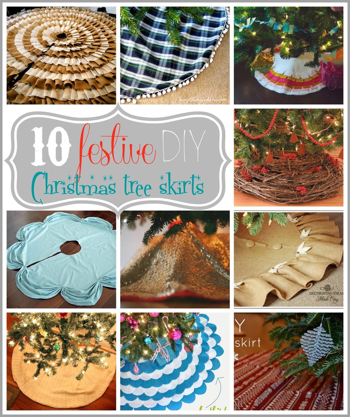 Get creative and customize your tree with a Handmade festive tree skirt. Try one of these 10 Festive Handmade Christmas Tree Skirts - Tipsaholic, #Christmas, #decor, #decorations, 