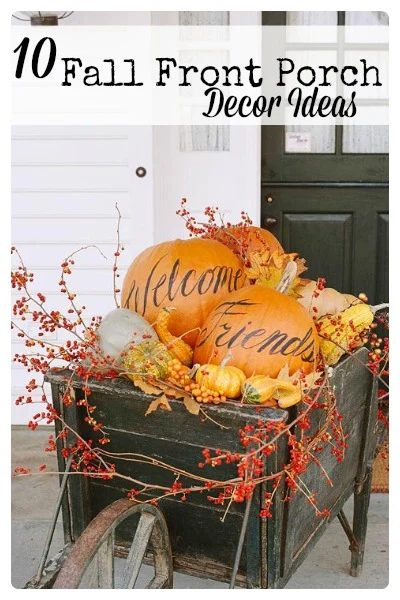 Get creative with your porch for fall. I can't wait to try some of these solid and straightforward options. 10 Front Porch Decor options for Fall via tipsaholic.com