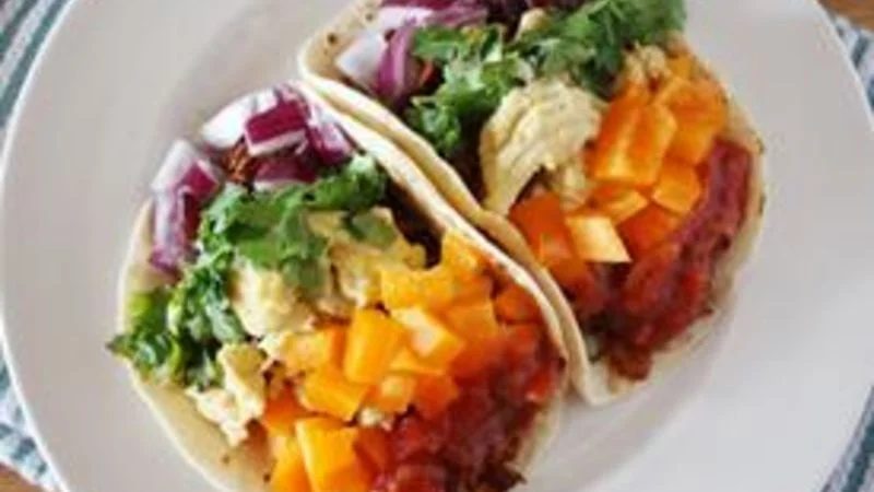 Chorizo Egg Rainbow Breakfast Tacos From Tablespoon On Bekob