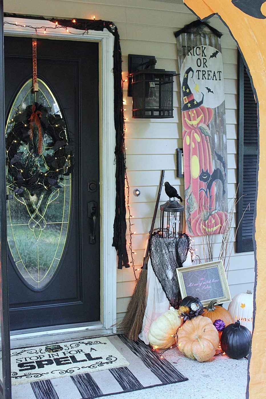 Halloween Front Door Decor Knock It Off Kim