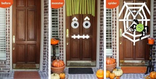 Cute Halloween Door options with a monster or a spider