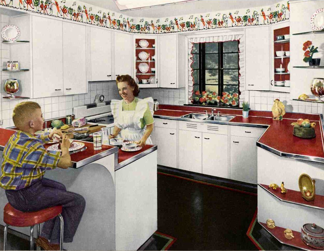 Retro Red Kitchen