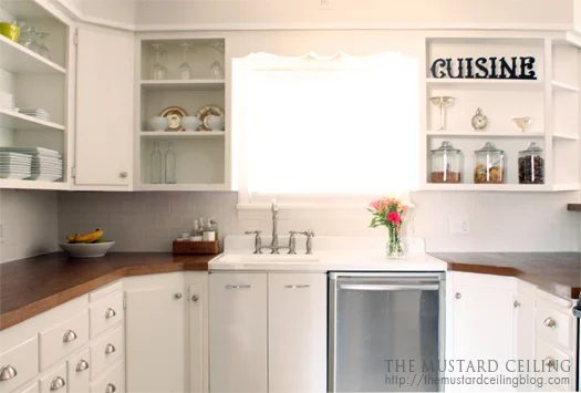 The Mustard Ceiling wood door countertops