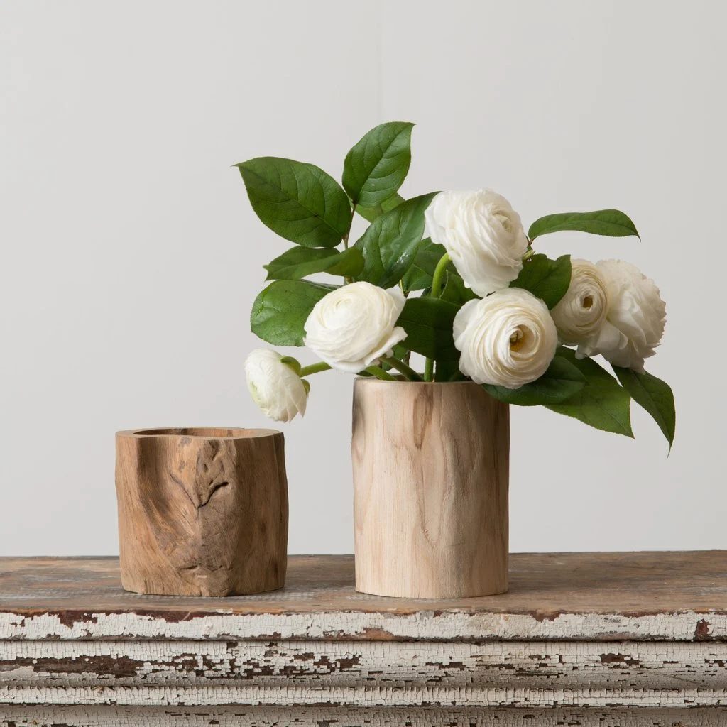 Log Vase Magnolia Market Handmade