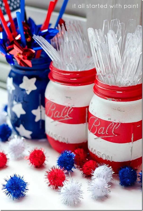 mason jar flag patriotic options