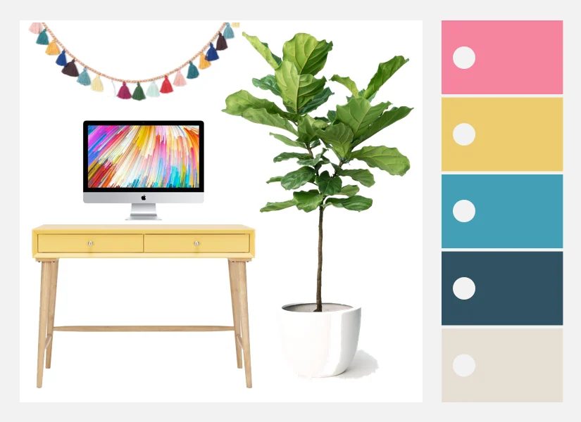 Colorful Home Office Decorating options