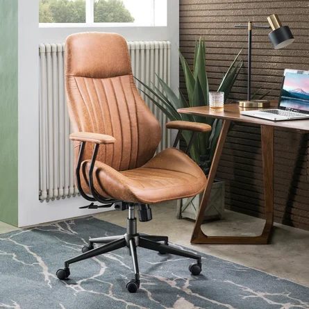 Home Office Desk Chair Albaugh Executive Chair Adjustable Suede