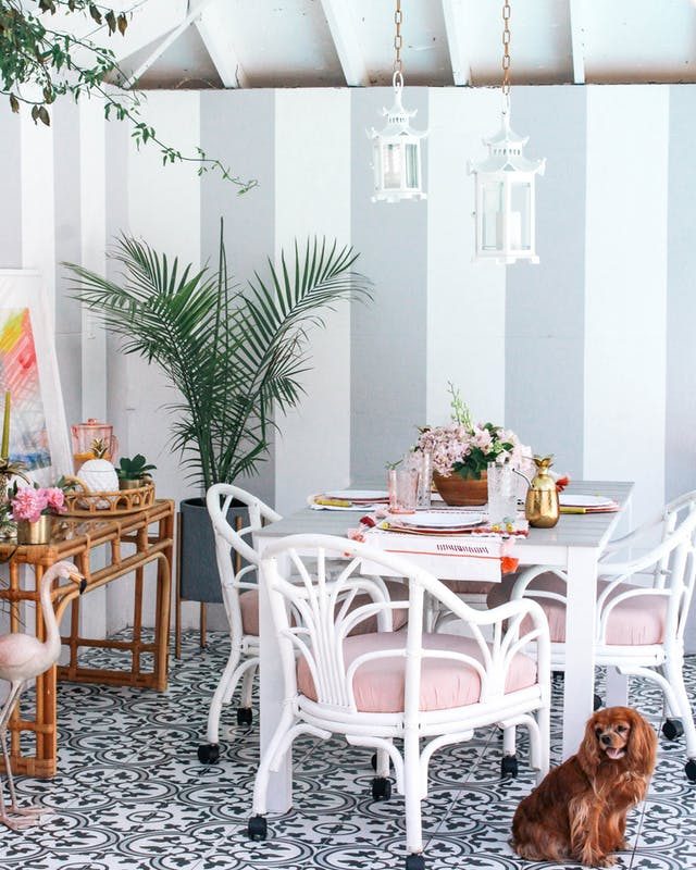 Millennial Pink: How to Decorate and Accent Your Home Decor | At Home With Ashley Outdoor Space featured on #Bekob #ColorFiles