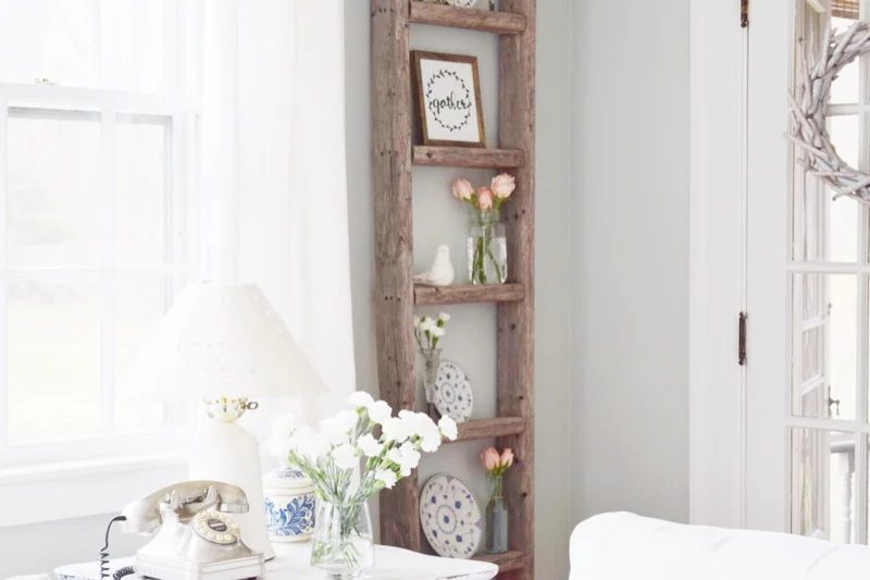 straightforward Ladder Decor options: Decorate Vintage Ladder Decor Frames Plates, Gratefully Vintage