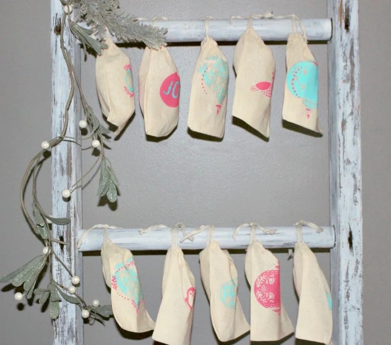 Wooden Ladder Decor option: Christmas Advent Calendar, Our Crafty Mom