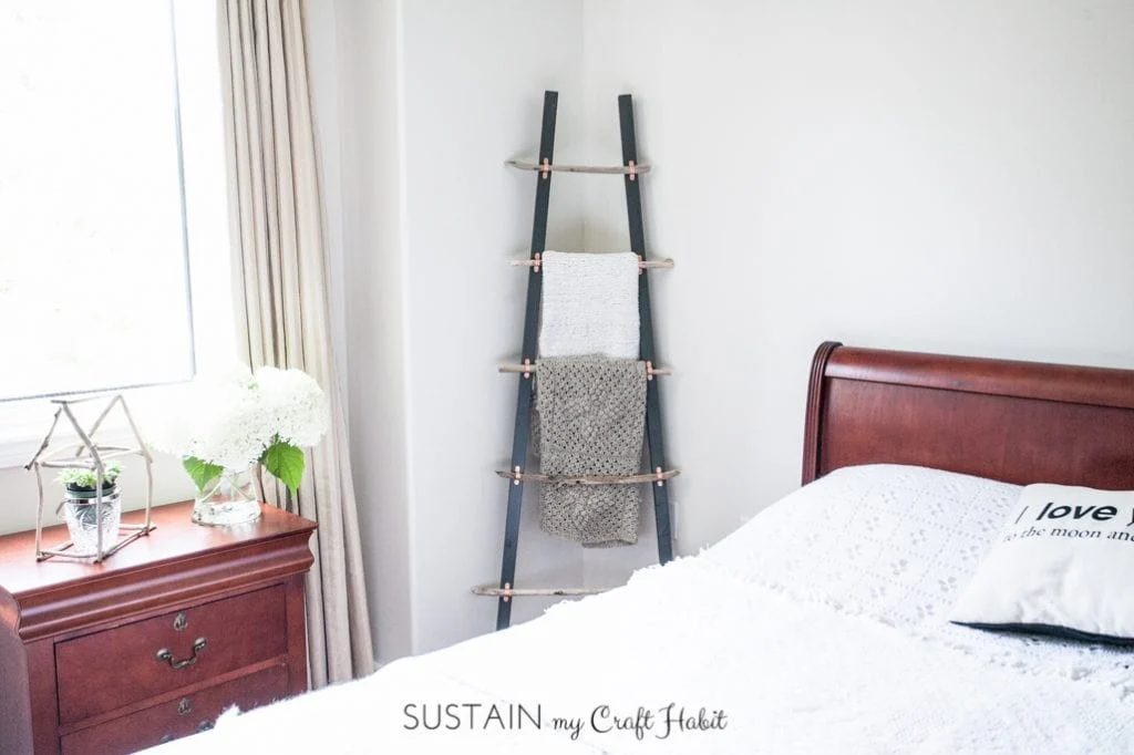 Diy Driftwood Blanket Ladder Decor option for Guest Room, Sustain My Craft Habit