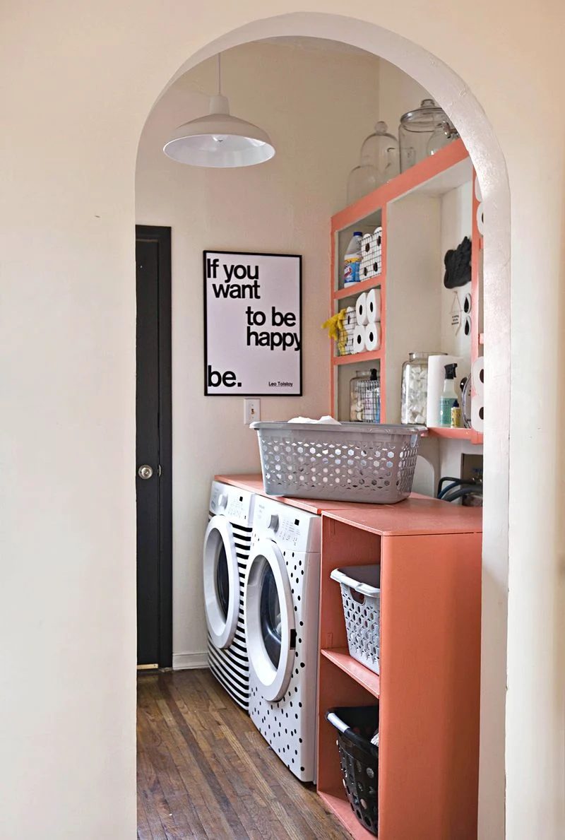 personalized laundry room using electrical tape