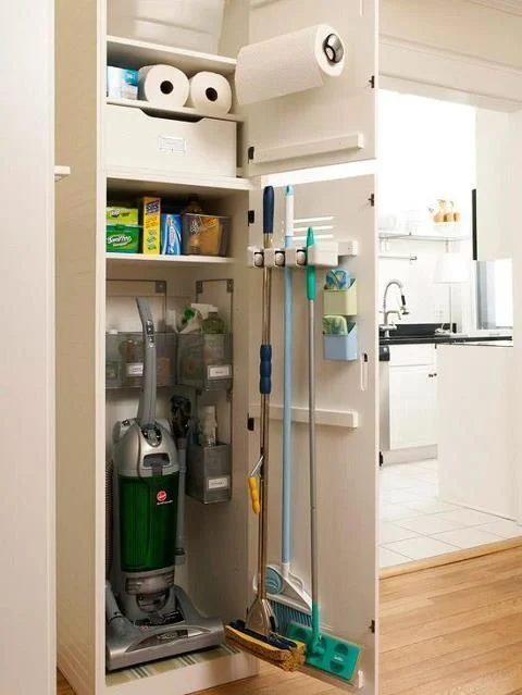 Cleaning storage in laundry room