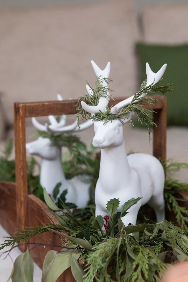 Reindeer With Christmas Flower Crowns For Christmas