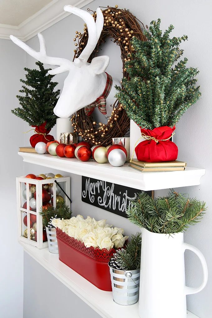 Christmas Shelves From Side