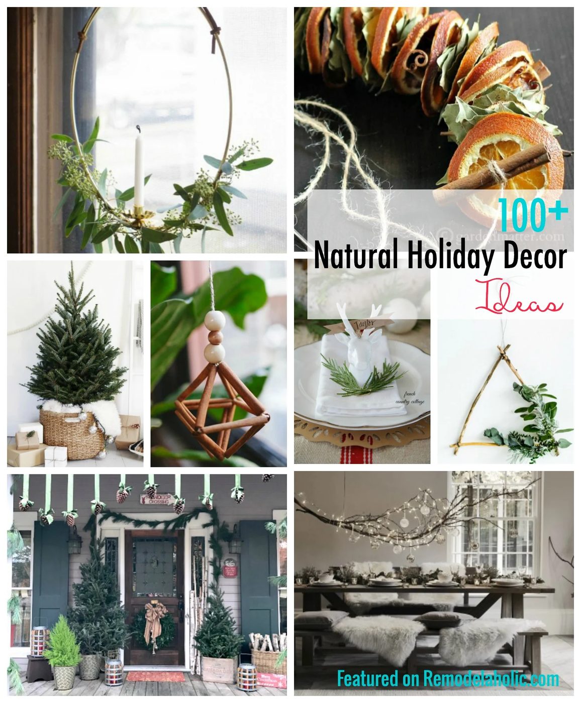 Use items from nature to inspire your Christmas decor with these 100+ Natural Holiday Decor options featured on Bekob.com