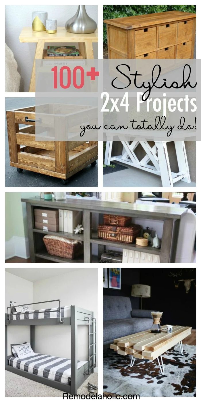 100+ Stylish 2x4 Projects you can totally do! Tables, chairs, doors and so much more out of structural lumber featured on Bekob.com