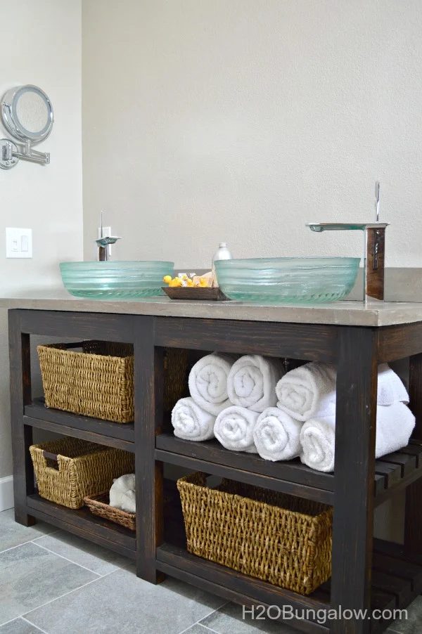 Open Shelf Vanity Free Handmade Plans H2OBungalow