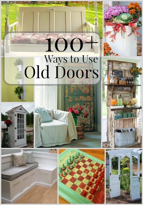 100+ Ways to Use Old Doors | These repurposed old doors have new life and look great with these Handmade repurposed door projects! #Bekob #handmade #project #doors #upcycle #repur