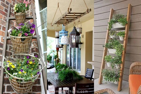 straightforward Diy Porch Ladder options For Outdoor Decorative Ladders For Flower Planters Vertical Garden Lighting Bekob
