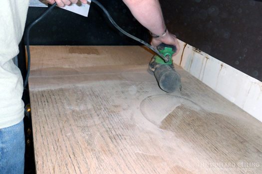 filling and sanding solid wood Handmade countertops made from wood doors, The Mustard Ceiling on @Bekob