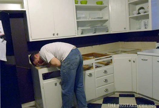 removing old countertops to install new wood countertops, The Mustard Ceiling on @Bekob