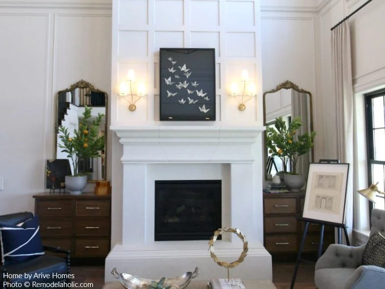 Gold Mirrors And Gold Light Fixtures, Modern Farmhouse Style, Arive Homes And Brandalyn Dennis Design, 2018 Utah Valley Parade Of Homes, Featured On Bekob