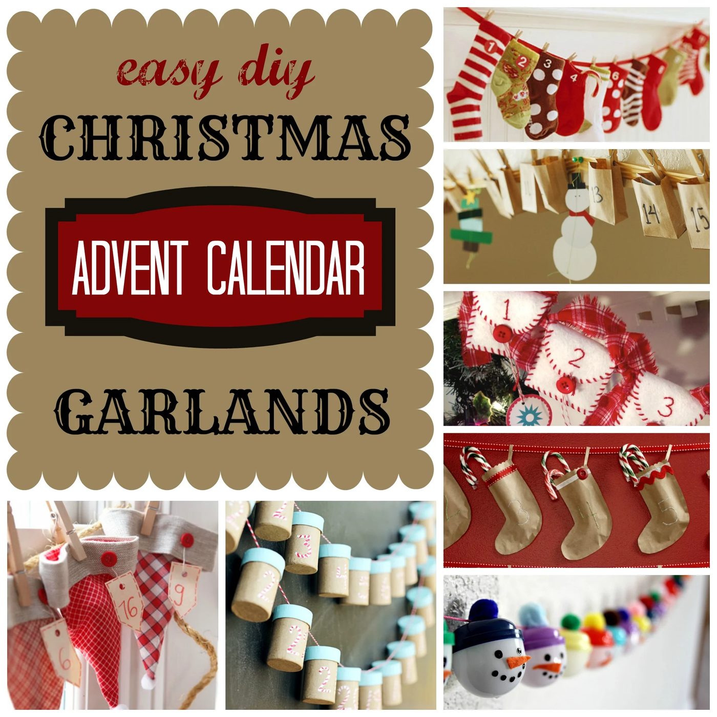 Find a fun way to countdown the days to Christmas and get a little crafty. Try one of these adorable 11 Handmade Christmas Advent Calendar Garlands ~ Tipsaholic.com #Christmas #cou