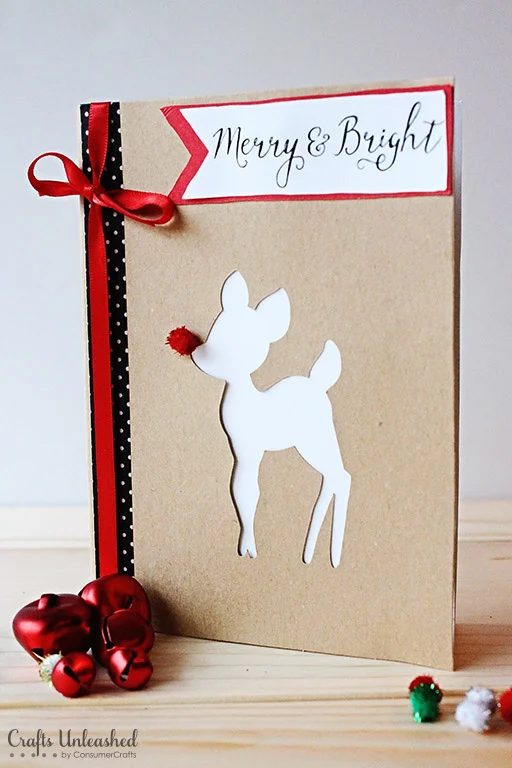 Rudolph card. Send some handmade sentiments to your family and friends this Christmas season. Use one of these 11 straightforward Handmade Christmas Cards featured on Bekob.com