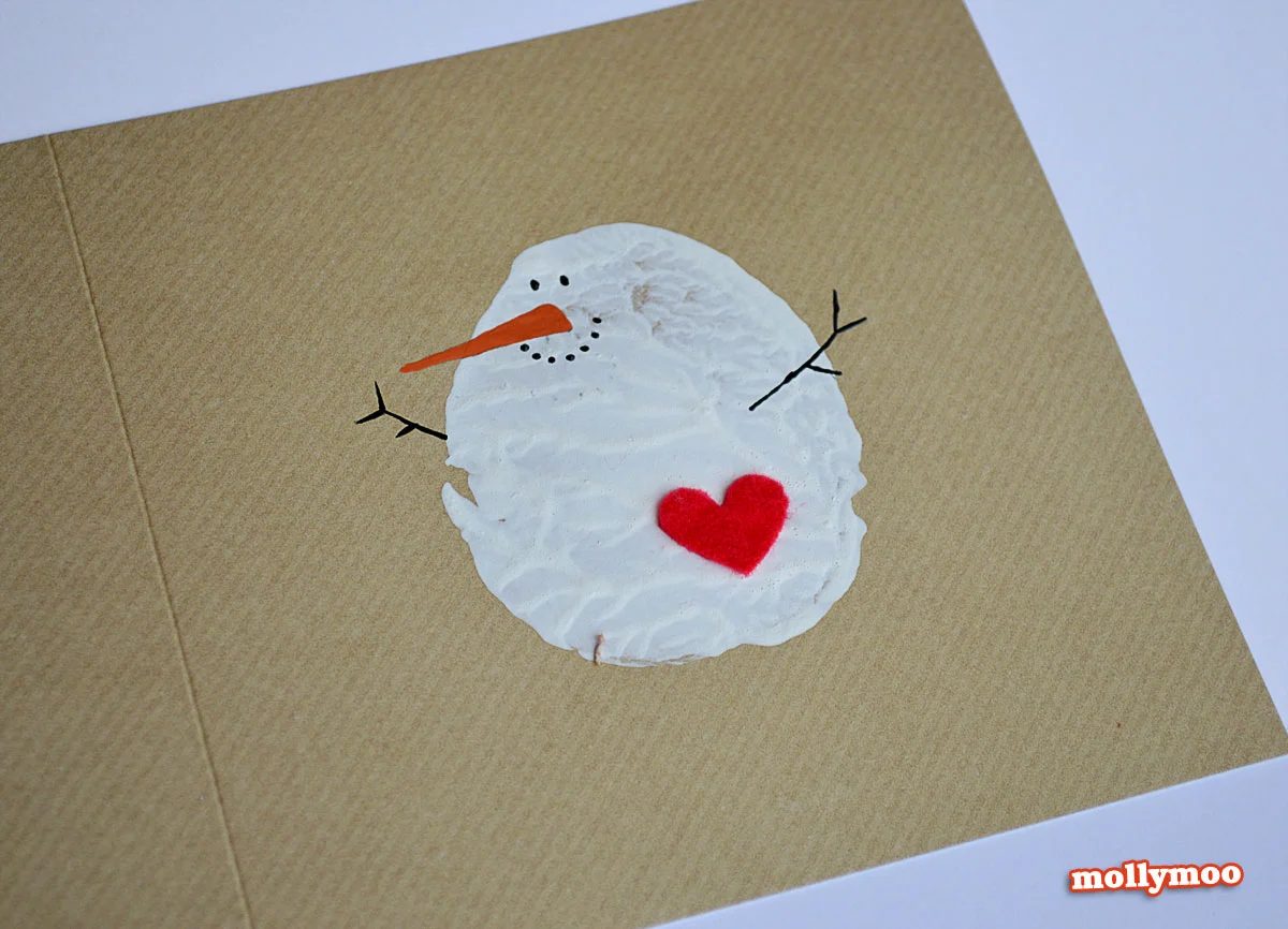 straightforward Snowman Card. Send some handmade sentiments to your family and friends this Christmas season. Use one of these 11 straightforward Handmade Christmas Cards featured 