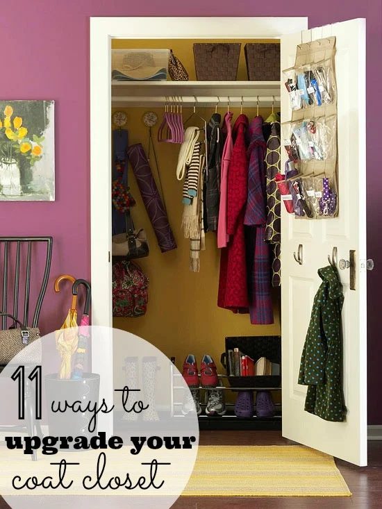 Is your coat closet small and cluttered? Turn your messy coat closet into an organized space with the help of these 11 coat closet options! 11 Ways to Upgrade Your Coat Closet via 