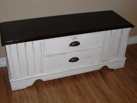 White Cedar Chest With Dark Stained Top