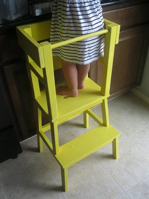 learning tower to help kids safely help in the kitchen, ikea method stool bekvam
