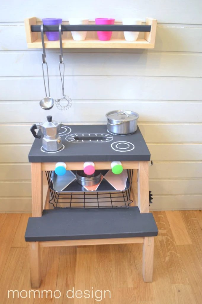 ikea bekvam stool method, turn it into a play kitchen