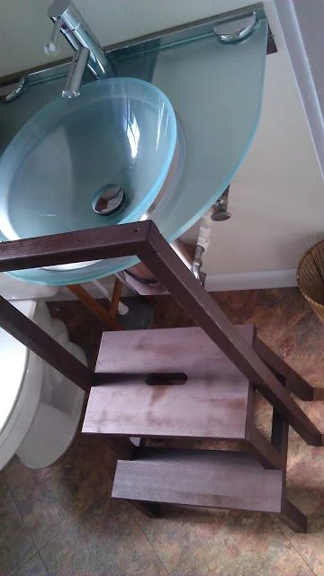 modified bekvam stool for safe toddlers bathroom