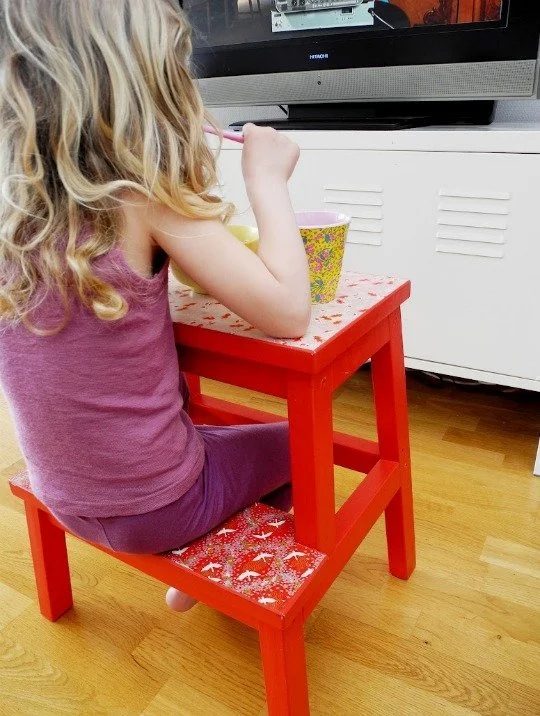 kid table chair from an ikea bekvam stool method