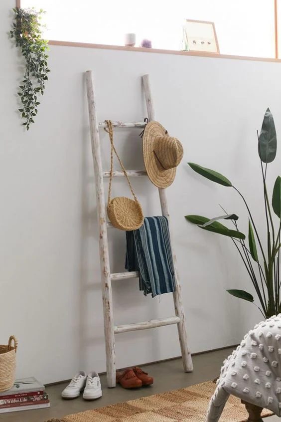 Entry Organizer, Add S Hook To Blanket Ladder For Hats And Purses, Urban Outfitters