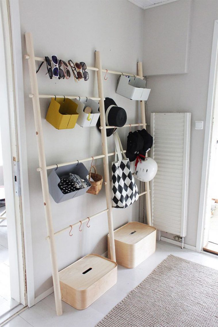 Ladder Storage Entryway Hall Tree
