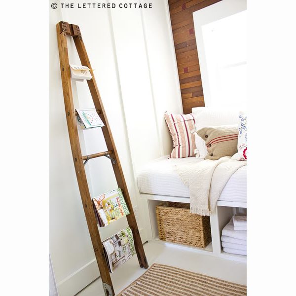 Diy Magazine Rack From Wooden Orchard Ladder, The Lettered Cottage