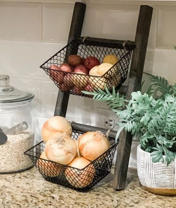 Countertop Storage Ladder Fruit Basket, Via Pinterest