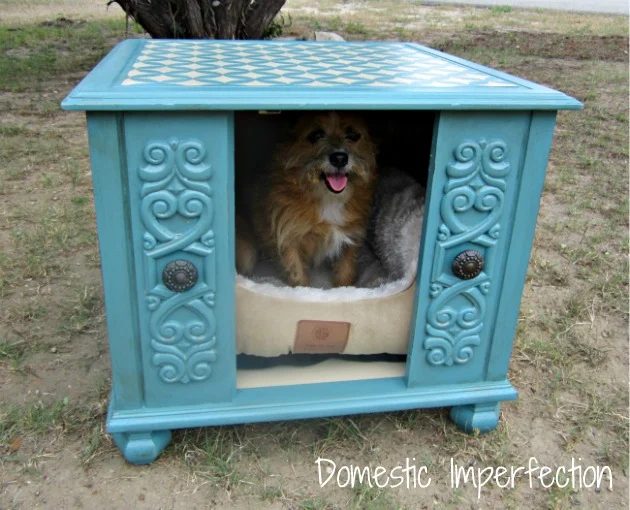 Turn an end table into a dog bed, Domestic Imperfection