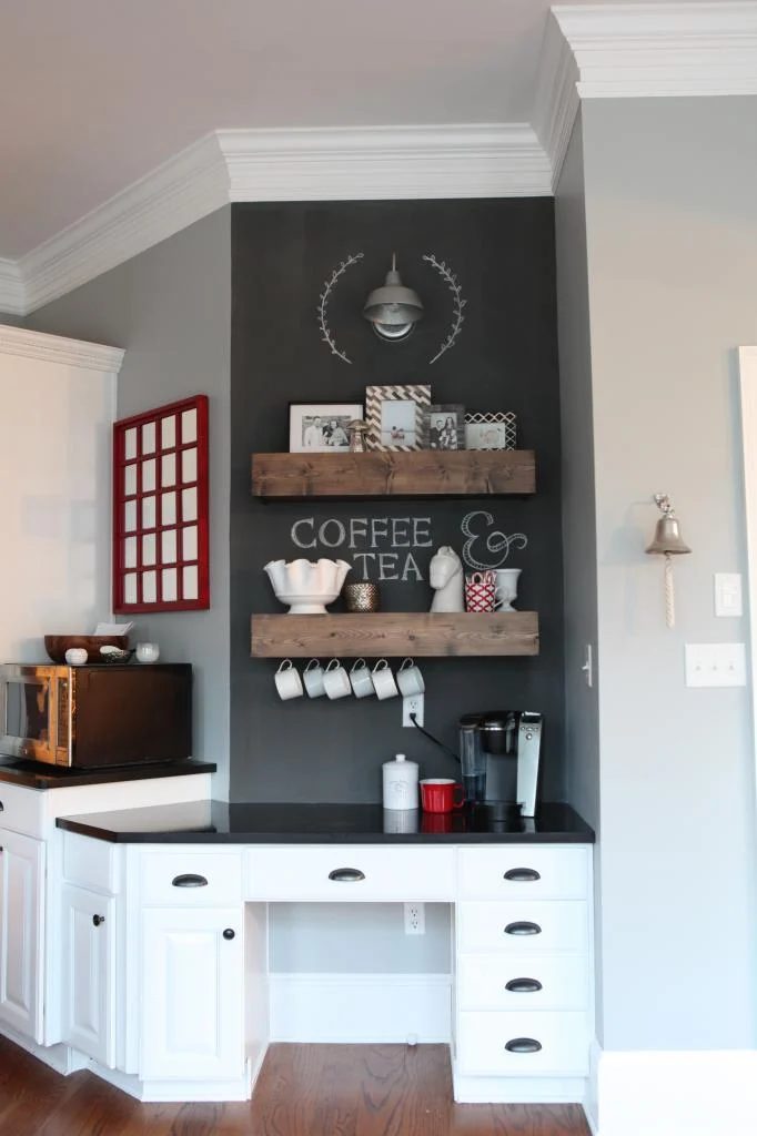Love coffee? Create a fabulous coffee bar in your home! Here are 13 great options for an organized, functional, and striking home coffee bar! 13 options for a Home Coffee Bar via t