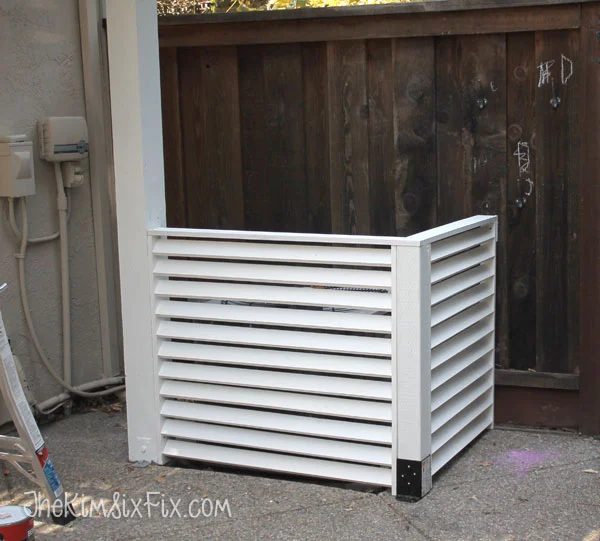 hide ac unit handmade louvered screen