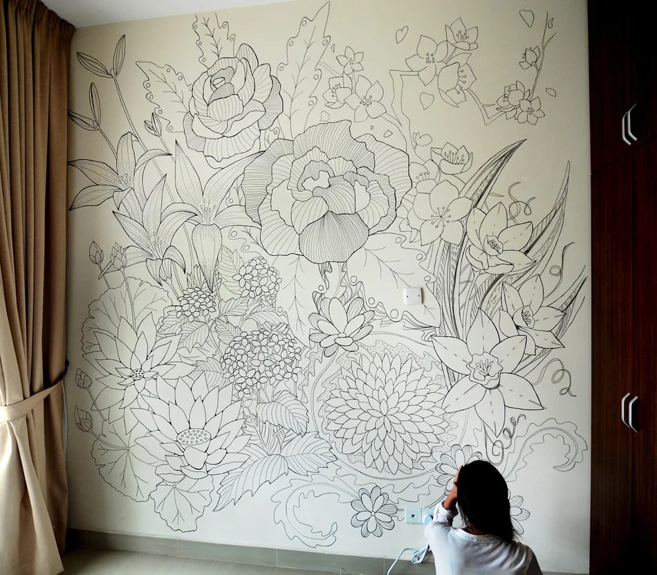 Get a fun interior look by using paint pens and one of our 15 memorable Handmade Sharpie Walls featured on Bekob.com