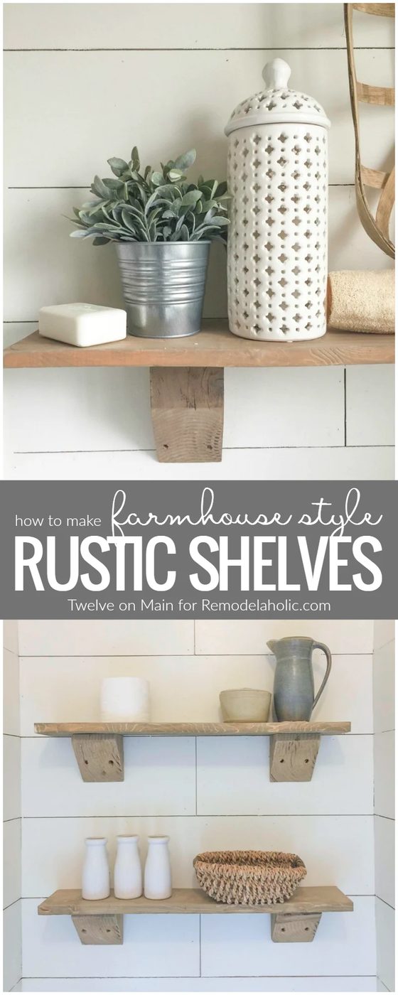 Diy Rustic Farmhouse Shelves @Bekob