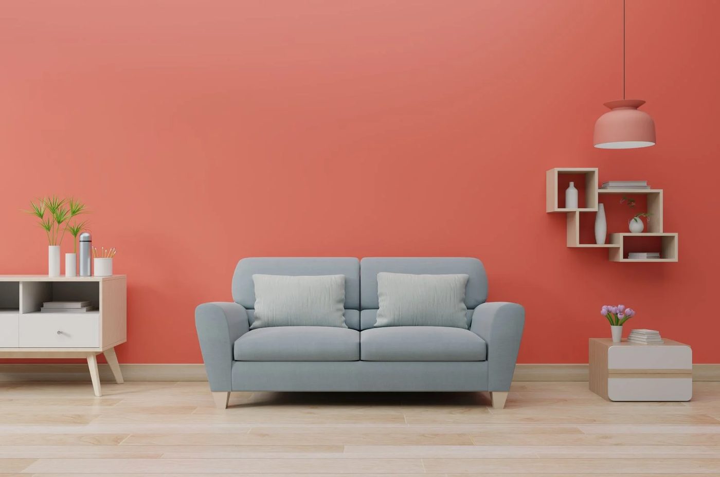 Coral And Gray